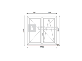 EkoSun 70 C 3r  üv  NY-BNY 150x150 cm jobb fehér kétszárnyú váltószárnyas ablak