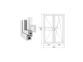 EkoSun 70 CL 3r üv NY-BNY 150x210 cm jobb fehér kétszárnyú váltószárnyas erkélyajtó EkoSun 70 CL 3r üv NY-BNY 150x210 cm jobb fehér kétszárnyú váltószárnyas erkélyajtó