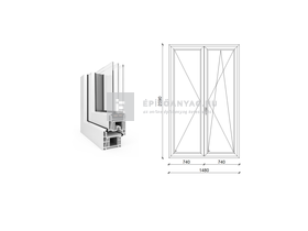 EkoSun 70 CL 3r üv NY-BNY 150x240 cm jobb fehér kétszárnyú váltószárnyas erkélyajtó EkoSun 70 CL 3r üv NY-BNY 150x240 cm jobb fehér kétszárnyú váltószárnyas erkélyajtó