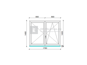 EkoSun 70 CL 3r üv NY-BNY 180x150 cm jobb kívül antracit, belül fehér kétsz. váltószárnyas ablak EkoSun 70 CL 3r üv NY-BNY 180x150 cm jobb kívül antracit, belül fehér kétsz. váltószárnyas ablak