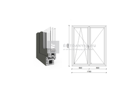 EkoSun 70 CL 3r üv NY-BNY 180x210cm bal kívül antracit belül fehér kétsz. váltószárny. erkélyajtó EkoSun 70 CL 3r üv NY-BNY 180x210cm bal kívül antracit belül fehér kétsz. váltószárny. erkélyajtó