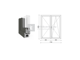 EkoSun 70 CL 3r üv NY-BNY 180x210cm jobb kívül antracit, belül fehér kétsz. váltósz. erkélyajtó EkoSun 70 CL 3r üv NY-BNY 180x210cm jobb kívül antracit, belül fehér kétsz. váltósz. erkélyajtó