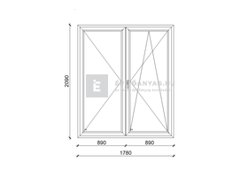 EkoSun 70 C 3r üv NY-BNY 180x210 cm jobb fehér kétszárnyú váltószárnyas erkélyajtó EkoSun 70 C 3r üv NY-BNY 180x210 cm jobb fehér kétszárnyú váltószárnyas erkélyajtó