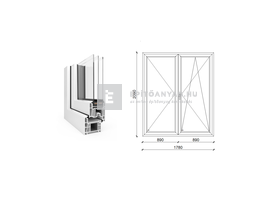 EkoSun 70 CL 3r üv NY-BNY 180x210 cm jobb fehér kétszárnyú váltószárnyas erkélyajtó EkoSun 70 CL 3r üv NY-BNY 180x210 cm jobb fehér kétszárnyú váltószárnyas erkélyajtó