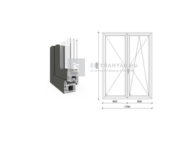 EkoSun 70 CL 3r üv NY-BNY 180x240cm jobb kívül antracit, belül fehér kétsz. váltósz. erkélyajtó EkoSun 70 CL 3r üv NY-BNY 180x240cm jobb kívül antracit, belül fehér kétsz. váltósz. erkélyajtó