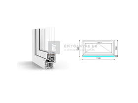GreenEvolution 76 B 3r üv Bukó 120x60 cm fehér egyszárnyú ablak GreenEvolution 76 B 3r üv Bukó 120x60 cm fehér egyszárnyú ablak