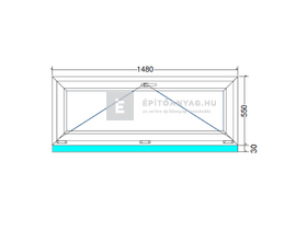GreenEvolution 76 B 3r üv Bukó 150x60 cm fehér egyszárnyú ablak GreenEvolution 76 B 3r üv Bukó 150x60 cm fehér egyszárnyú ablak