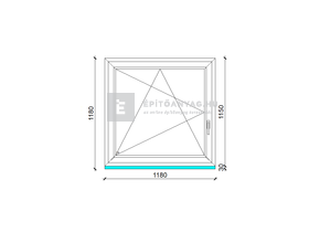GreenEvolution 76 3D 3r üv BNY 120x120 cm bal fehér egyszárnyú ablak GreenEvolution 76 3D 3r üv BNY 120x120 cm bal fehér egyszárnyú ablak