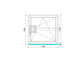 GreenEvolution 76 B 3r üv BNY 120x120 cm jobb kívül antracit, belül fehér egyszárnyú ablak GreenEvolution 76 B 3r üv BNY 120x120 cm jobb kívül antracit, belül fehér egyszárnyú ablak