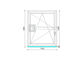 GreenEvolution 76 3D 3r üv BNY 120x150 cm bal fehér egyszárnyú ablak GreenEvolution 76 3D 3r üv BNY 120x150 cm bal fehér egyszárnyú ablak