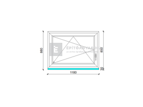 GreenEvolution 76 B 3r üv BNY 120x90 cm bal kívül antracit, belül fehér egyszárnyú ablak