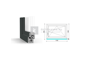 GreenEvolution 76 B 3r üv BNY 120x90 cm jobb kívül antracit, belül fehér egyszárnyú ablak GreenEvolution 76 B 3r üv BNY 120x90 cm jobb kívül antracit, belül fehér egyszárnyú ablak