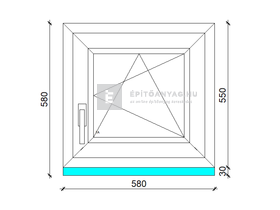 GreenEvolution 76 B 3r üv BNY 60x60 cm jobb kívül antracit, belül fehér egyszárnyú ablak GreenEvolution 76 B 3r üv BNY 60x60 cm jobb kívül antracit, belül fehér egyszárnyú ablak