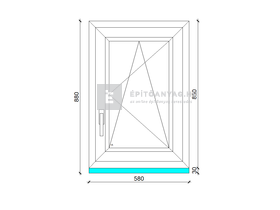 GreenEvolution 76 3D  3r üv  BNY 60x90 cm jobb fehér egyszárnyú ablak