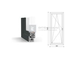 GreenEvolution 76 B 3r üv BNY 90x210 cm bal kívül antracit, belül fehér egyszárnyú erkélyajtó GreenEvolution 76 B 3r üv BNY 90x210 cm bal kívül antracit, belül fehér egyszárnyú erkélyajtó