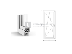 GreenEvolution 76 B 3r üv BNY 90x210 cm bal fehér egyszárnyú erkélyajtó GreenEvolution 76 B 3r üv BNY 90x210 cm bal fehér egyszárnyú erkélyajtó