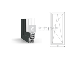 GreenEvolution 76 B 3r üv BNY 90x210 cm jobb kívül antracit, belül fehér egyszárnyú erkélyajtó GreenEvolution 76 B 3r üv BNY 90x210 cm jobb kívül antracit, belül fehér egyszárnyú erkélyajtó