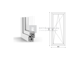 GreenEvolution 76 B 3r üv BNY 90x210 cm jobb fehér egyszárnyú erkélyajtó GreenEvolution 76 B 3r üv BNY 90x210 cm jobb fehér egyszárnyú erkélyajtó