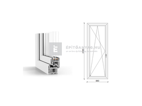 GreenEvolution 76 B 3r üv BNY 90x240 cm bal fehér egyszárnyú erkélyajtó GreenEvolution 76 B 3r üv BNY 90x240 cm bal fehér egyszárnyú erkélyajtó