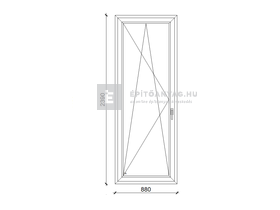 GreenEvolution 76 3D 3r üv BNY 90x240 cm bal fehér egyszárnyú erkélyajtó GreenEvolution 76 3D 3r üv BNY 90x240 cm bal fehér egyszárnyú erkélyajtó