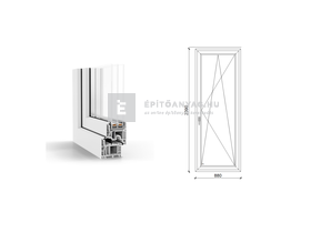 GreenEvolution 76 B 3r üv BNY 90x240 cm jobb fehér egyszárnyú erkélyajtó GreenEvolution 76 B 3r üv BNY 90x240 cm jobb fehér egyszárnyú erkélyajtó