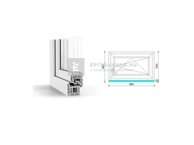GreenEvolution 76 B 3r üv BNY 90x60 cm jobb fehér egyszárnyú ablak GreenEvolution 76 B 3r üv BNY 90x60 cm jobb fehér egyszárnyú ablak