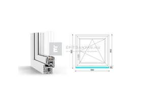 GreenEvolution 76 B 3r üv BNY 90x90 cm jobb fehér egyszárnyú ablak GreenEvolution 76 B 3r üv BNY 90x90 cm jobb fehér egyszárnyú ablak