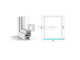 GreenEvolution 76 B 3r üv Fix 120x150 cm fehér fix ablak GreenEvolution 76 B 3r üv Fix 120x150 cm fehér fix ablak