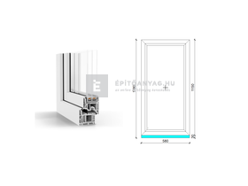 GreenEvolution 76 B 3r üv Fix 60x120 cm fehér fix ablak GreenEvolution 76 B 3r üv Fix 60x120 cm fehér fix ablak