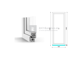 GreenEvolution 76 B 3r üv Fix 60x150 cm fehér fix ablak GreenEvolution 76 B 3r üv Fix 60x150 cm fehér fix ablak