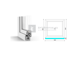 GreenEvolution 76 B 3r üv Fix 60x60 cm fehér fix ablak GreenEvolution 76 B 3r üv Fix 60x60 cm fehér fix ablak