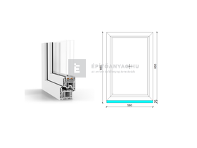 GreenEvolution 76 B 3r üv Fix 60x90 cm fehér fix ablak GreenEvolution 76 B 3r üv Fix 60x90 cm fehér fix ablak