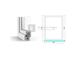 GreenEvolution 76 B 3r üv Fix 90x120 cm fehér fix ablak GreenEvolution 76 B 3r üv Fix 90x120 cm fehér fix ablak