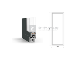 GreenEvolution 76 B 3r üv Fix 90x240 cm kívül antracit, belül fehér fix ablak GreenEvolution 76 B 3r üv Fix 90x240 cm kívül antracit, belül fehér fix ablak