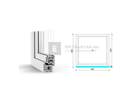 GreenEvolution 76 B 3r üv Fix 90x90 cm fehér fix ablak GreenEvolution 76 B 3r üv Fix 90x90 cm fehér fix ablak