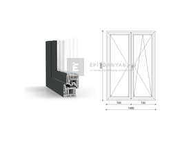 GreenEvolution 76 B 3r üv NY-BNY 150x210cm jobb kívül antracit belül fehér kétsz.váltósz.erkélya. GreenEvolution 76 B 3r üv NY-BNY 150x210cm jobb kívül antracit belül fehér kétsz.váltósz.erkélya.
