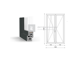 GreenEvolution 76 B 3r üv NY-BNY 150x240cm bal kívül antracit belül fehér kétsz.váltósz. erkélya. GreenEvolution 76 B 3r üv NY-BNY 150x240cm bal kívül antracit belül fehér kétsz.váltósz. erkélya.