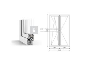 GreenEvolution 76 B 3r üv NY-BNY 150x240 cm bal fehér kétszárnyú váltószárnyas erkélyajtó GreenEvolution 76 B 3r üv NY-BNY 150x240 cm bal fehér kétszárnyú váltószárnyas erkélyajtó
