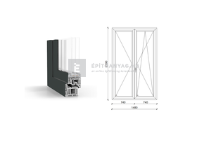 GreenEvolution 76 B 3r üv NY-BNY 150x240cm jobb kívül antracit belül fehér kétsz.váltósz.erkélya. GreenEvolution 76 B 3r üv NY-BNY 150x240cm jobb kívül antracit belül fehér kétsz.váltósz.erkélya.