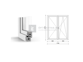 GreenEvolution 76 B 3r üv NY-BNY 180x210 cm jobb fehér kétszárnyú váltószárnyas erkélyajtó GreenEvolution 76 B 3r üv NY-BNY 180x210 cm jobb fehér kétszárnyú váltószárnyas erkélyajtó