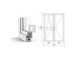GreenEvolution 76 B 3r üv NY-BNY 180x240 cm bal fehér kétszárnyú váltószárnyas erkélyajtó GreenEvolution 76 B 3r üv NY-BNY 180x240 cm bal fehér kétszárnyú váltószárnyas erkélyajtó