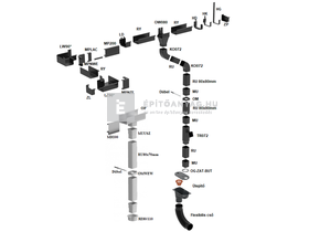 Galeco STAL2 szögletes 150/080 grafit betorkolócsonk Galeco STAL2 szögletes 150/080 grafit betorkolócsonk