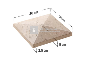 Star Stone Róma oszlop fedkő 30x30x5 cm smoke Star Stone Róma oszlop fedkő 30x30x5 cm smoke