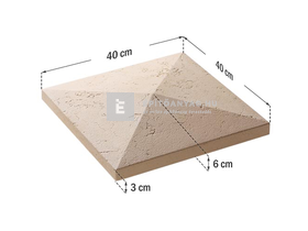 Star Stone Róma oszlop fedkő 40x40x6 cm smoke Star Stone Róma oszlop fedkő 40x40x6 cm smoke