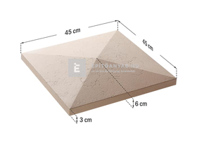 Star Stone Róma oszlop fedkő 45x45x6 cm smoke Star Stone Róma oszlop fedkő 45x45x6 cm smoke