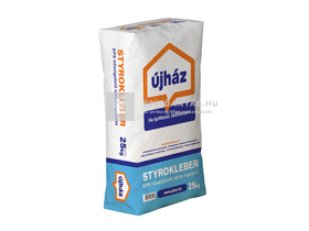 újHÁZ Styrokleber polisztirol ragasztó- és ágyazóhabarcs 25 kg újHÁZ Styrokleber polisztirol ragasztó- és ágyazóhabarcs 25 kg