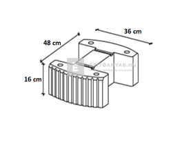 Abeton Flórakosár Támfal normálkő(H tégla) szürke Abeton Flórakosár Támfal normálkő(H tégla) szürke