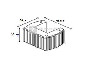 Abeton Flórakosár Támfal U-kő szürke Abeton Flórakosár Támfal U-kő szürke