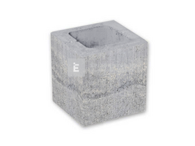 Leier Modern kerítéskő félkő natúr, satírozott jégszürke 20x20x20 cm