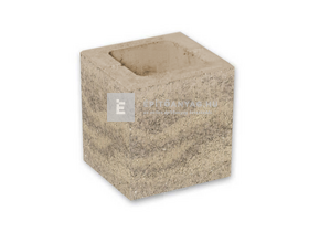 Leier Modern kerítéskő félkő natúr, satírozott beige-barna 20x20x20 cm
